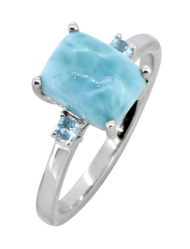 Larimar Blue Topaz 925 Sterling Silver Engagement Ring-Ring-Tiramisu-Urbanheer