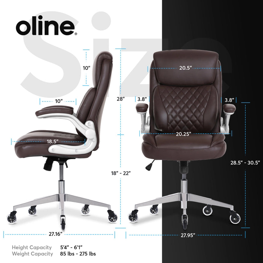 Ergoace Executive Ergonomic Office Chair Brown-Office Chairs-Oline-Cream-Urbanheer