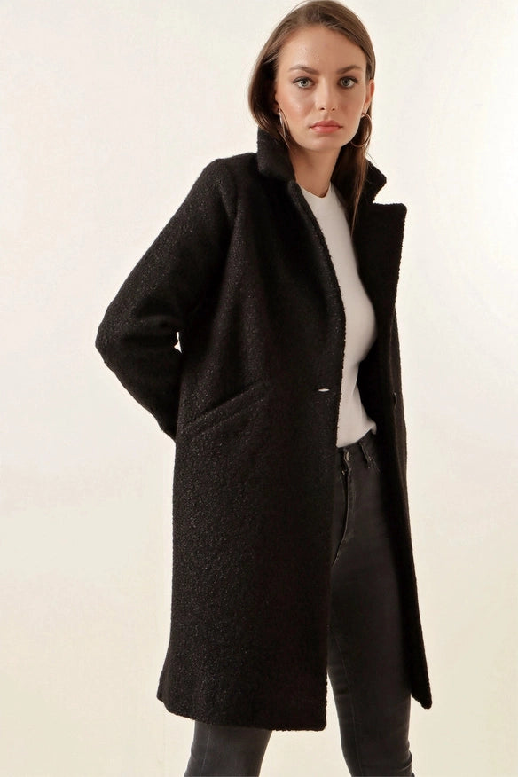 Stylish Classy Women Coat Black-Coat-Blak Wardrob-Black-Urbanheer