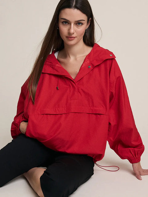 Oversized Hooded Anorak Pullover Jacket