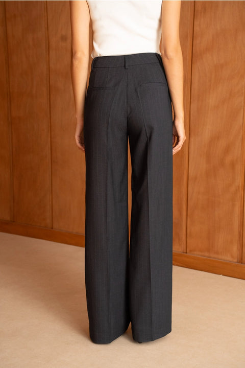 Billie Striped Straight-Leg Trousers