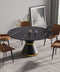 Black Round Sintered Stone Dining Table with Pedestal Base