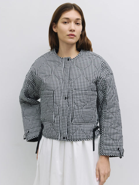 The Rochelle Jacket Quilted Gingham Jacket - Black