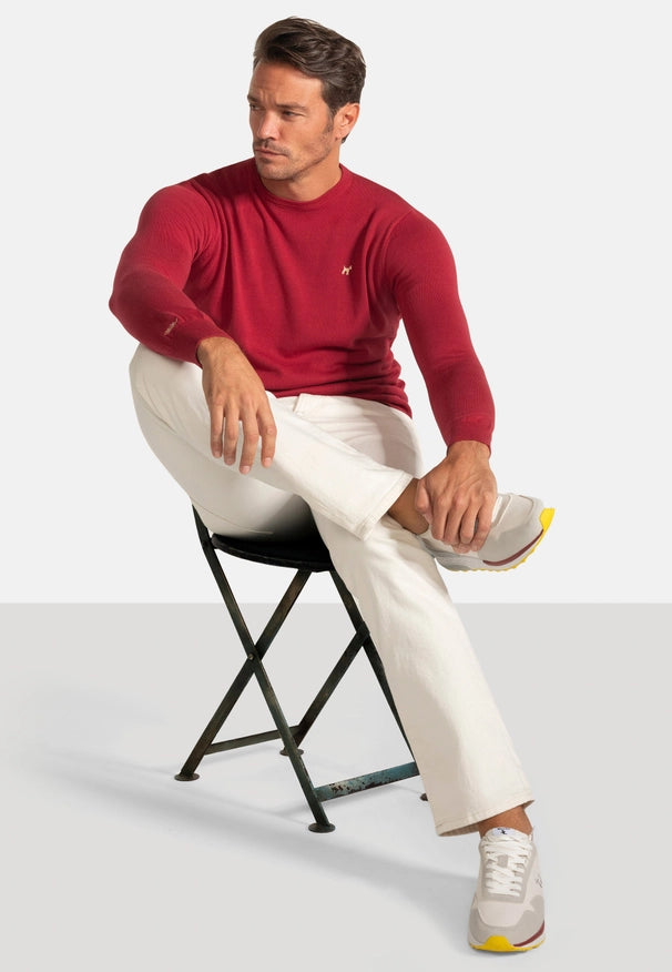 Burgundy Round Neck Sweater-Sweater-Williot-S-Urbanheer