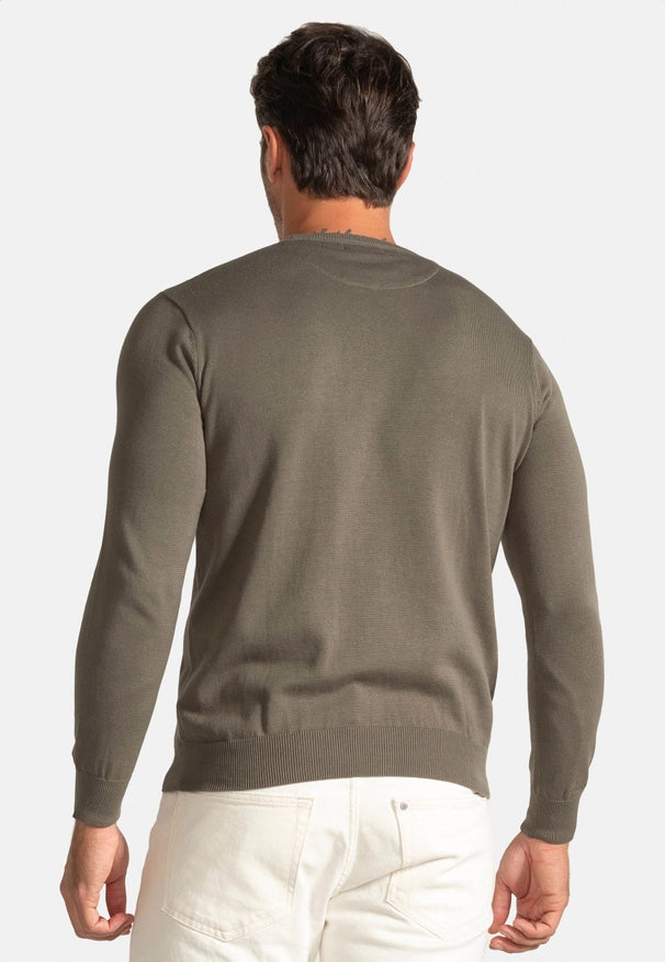 Khaki Round Neck Sweater-Sweater-Williot-S-Urbanheer