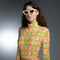 Turtleneck Long Sleeve 60'S Pastel Pink Retro Print Bodysuit-Nuvula-S-Urbanheer