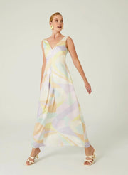 Geometric V-Neck Long Dress-Clothing - Women-Dolores Promesas-36-Urbanheer