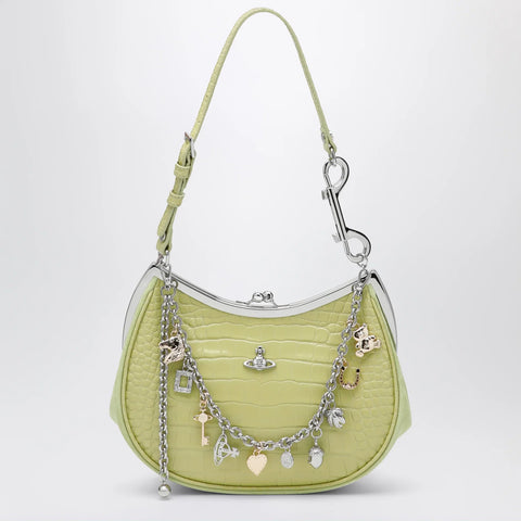 Vivienne Westwood Charm bag in lime croc-effect patent leather