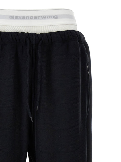 T By Alexander Wang Wide Leg W/ Logo Elastic Exposed Brief Joggers