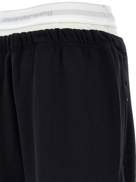 T By Alexander Wang Wide Leg W/ Logo Elastic Exposed Brief Joggers
