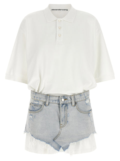 Alexander Wang Denim Skirt Polo Dress