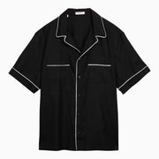 Valentino Black silk bowling shirt-Shirts-Valentino-52-Urbanheer