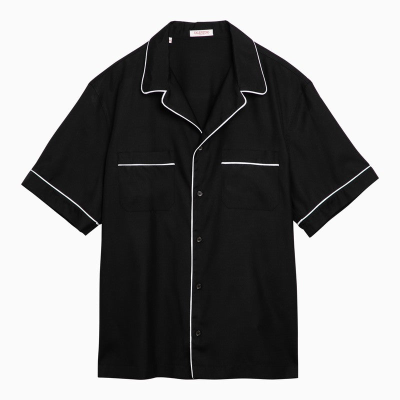 Valentino Black silk bowling shirt-Shirts-Valentino-52-Urbanheer