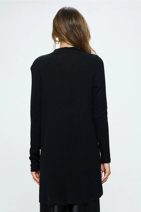 Brushed Knit Draped Cardigan