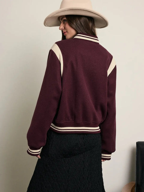 Quilting Vintage Varsity Bomber Jacket