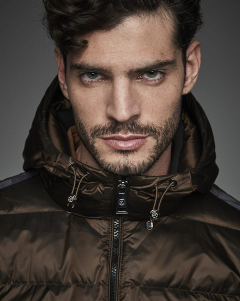 DWAYNE Short down jacket with a funnel neck