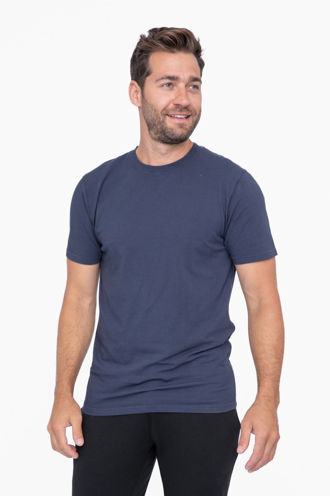 Pima Cotton Blend Short Sleeve Tee-Mono B-S-Denim-Urbanheer