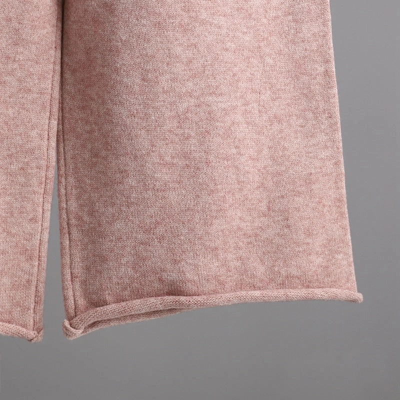 Trendy Semi-High Collar Sweater and Pant-Sets-Blak Wardrob-One Size-Pink-Urbanheer