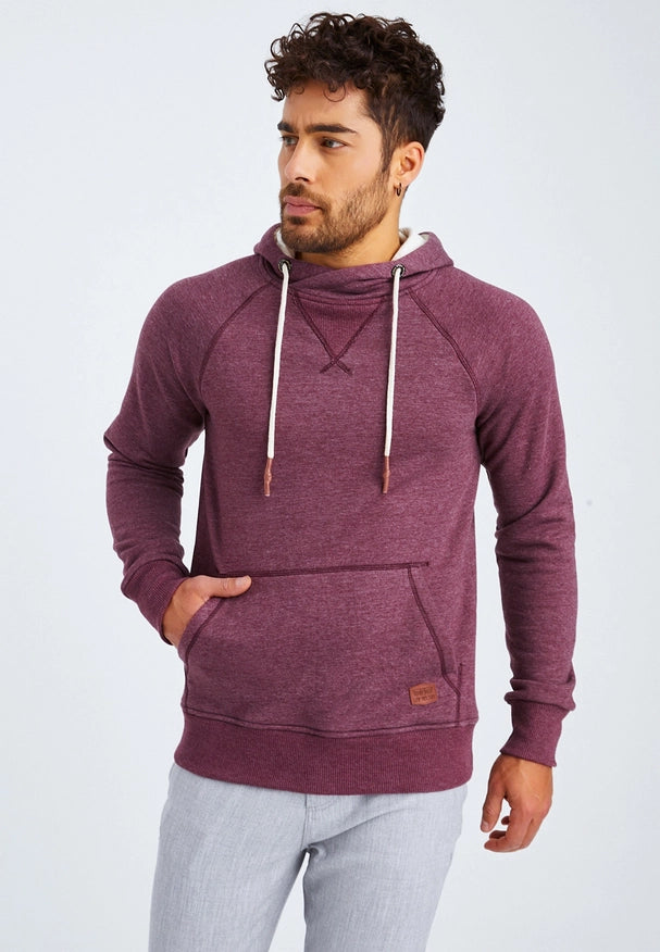 Men'S Hoodie Hood Bordeaux Melange-Hoodie-Leif Nelson GmbH-S-Urbanheer