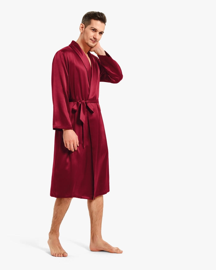 Smooth Silk Robe Claret-Robe-MommeSilk-XS-Urbanheer