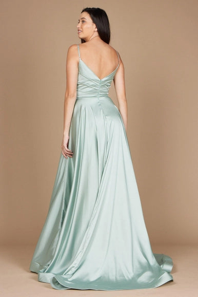Sage Spaghetti Strap Prom Long Formal Gown Wholesale-Dylan & Davids-4-Sage-Urbanheer