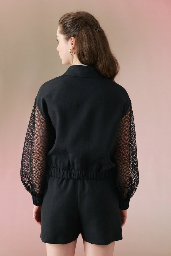Jacket Knitted Fabric Black-Jacket-Roman-Urbanheer