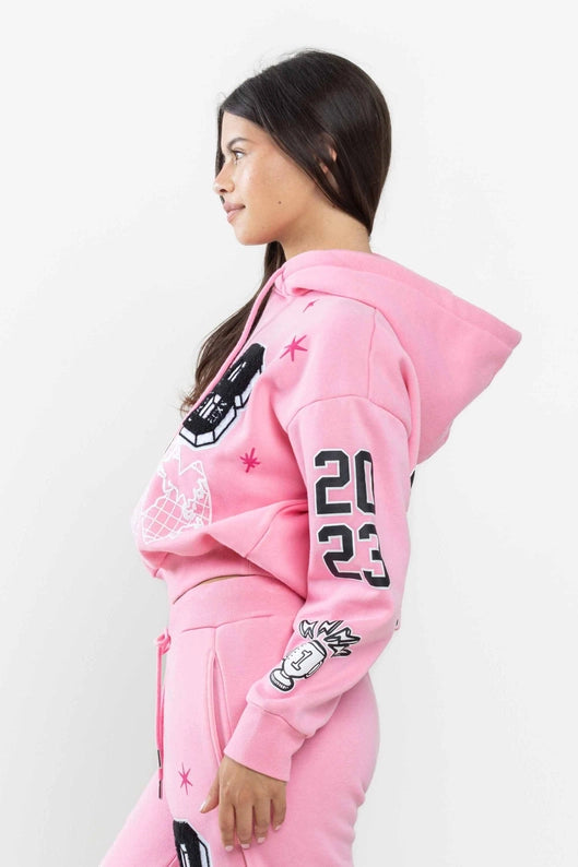 Bright Future Cropped Hoodie-Clothing - Women-Vibrant M.i.U-Pink-S-Urbanheer