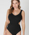 Deep V Neck Cutout Bodysuit-Bodysuit-NIKIBIKI-Black-Urbanheer