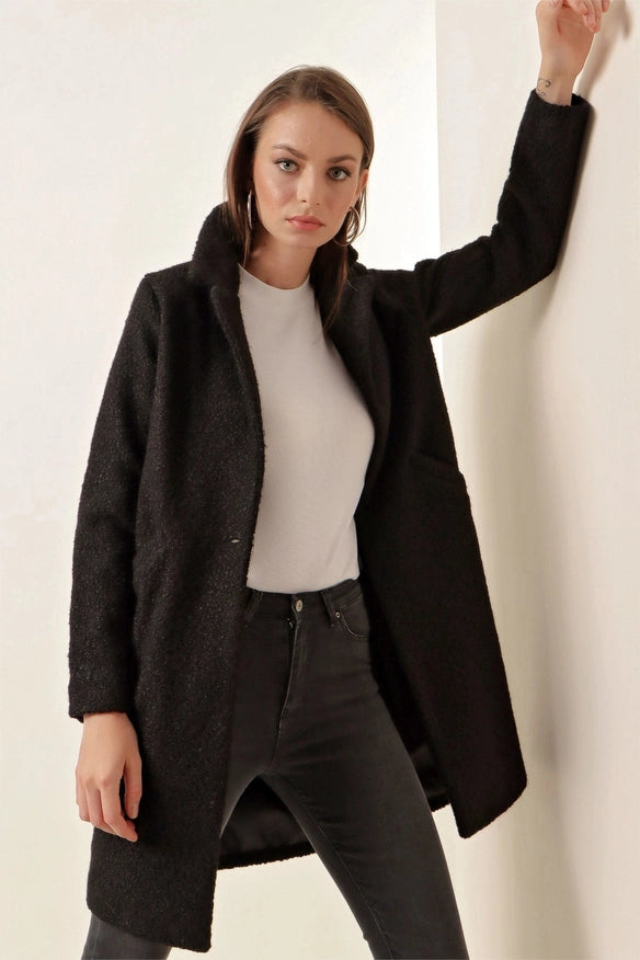 Stylish Classy Women Coat Black-Coat-Blak Wardrob-Black-Urbanheer