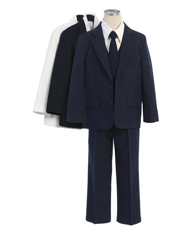 5 Piece Slim Fit Boys Suit Set-Boy Set-Sweet Kids, Inc.-S-Black-Urbanheer