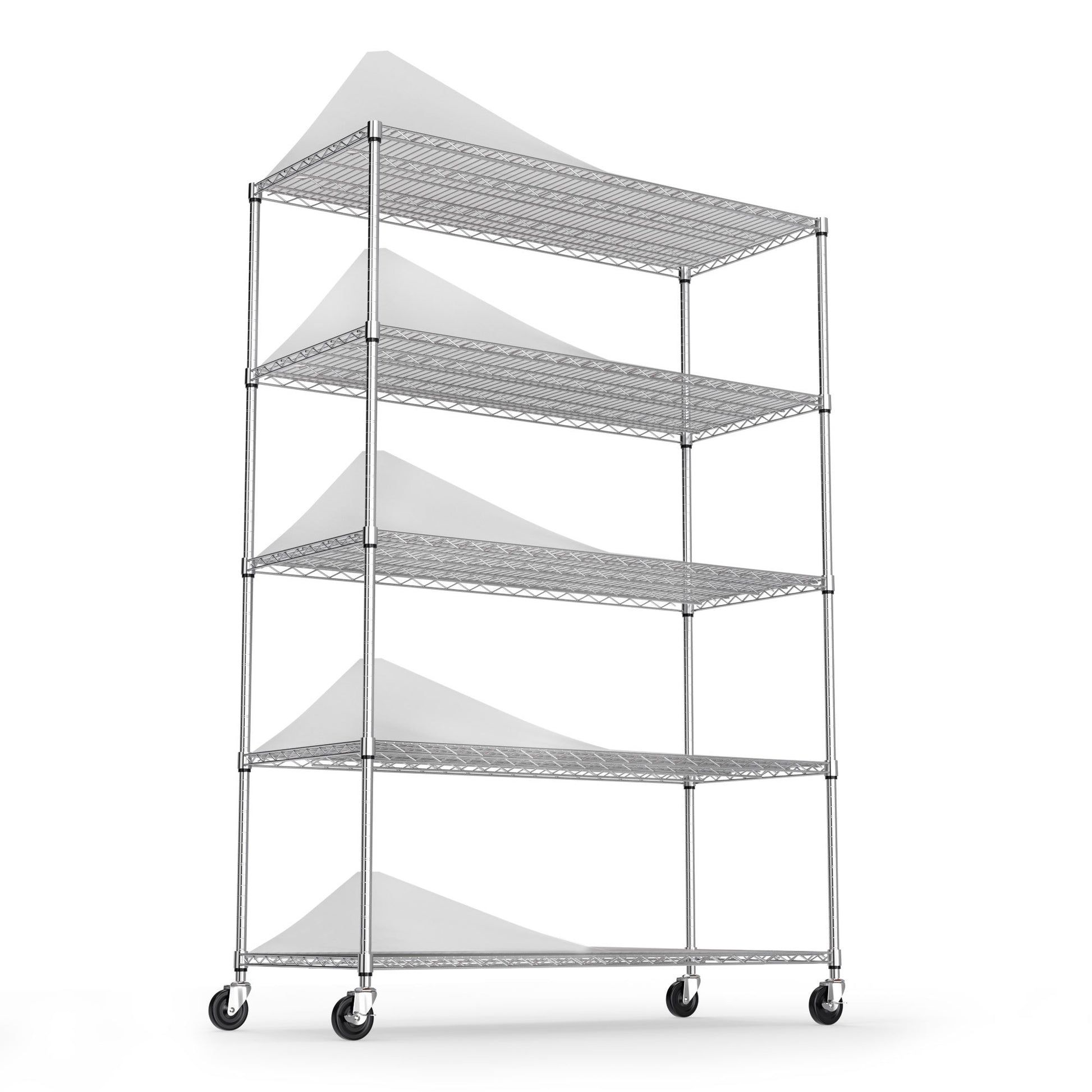 5 Tier 6000lbs Heavy Duty Adjustable Storage Rack Metal Shelf Wire Shelving Unit with Wheels & Shelf-UH Decor-Default-Urbanheer