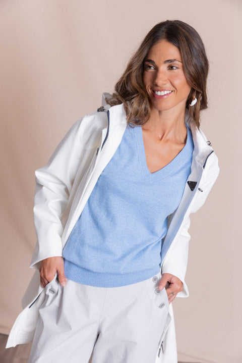 ROSE relaxed-fit jumper with a V-neck.