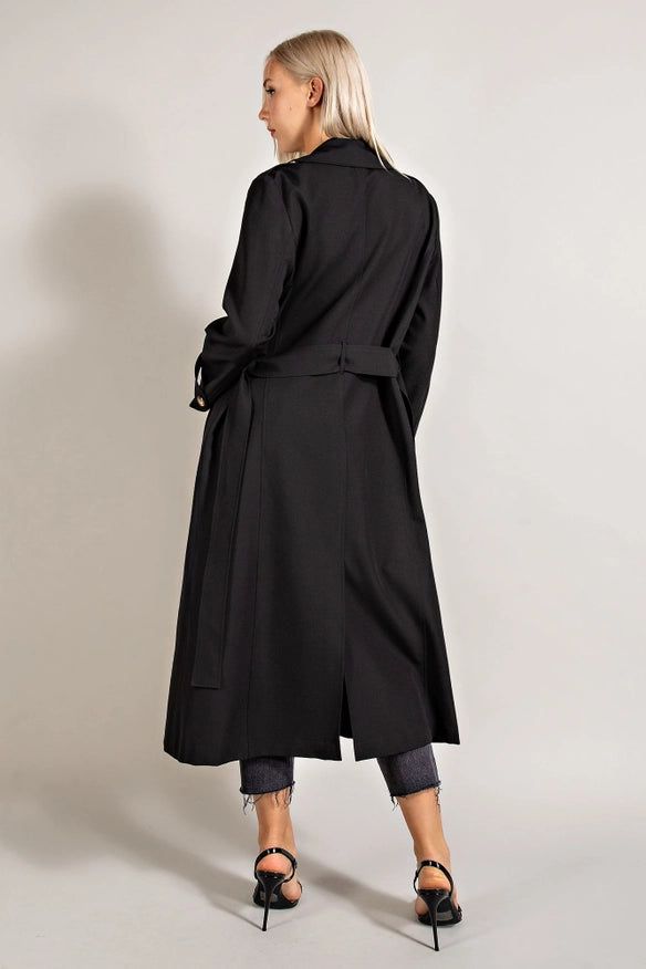 Double Breasted Trench Coat Black-COAT-EDIT by NINE-S-Urbanheer