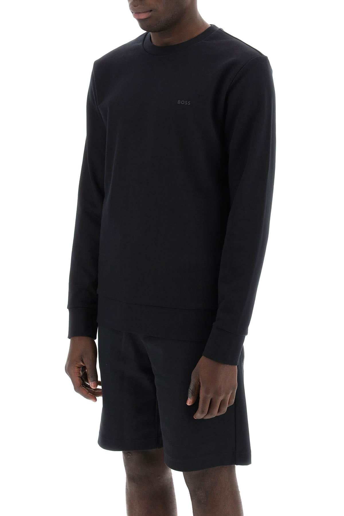 Boss french terry crewneck sweatshirt Black-sweatshirt-Hugo-S-Urbanheer