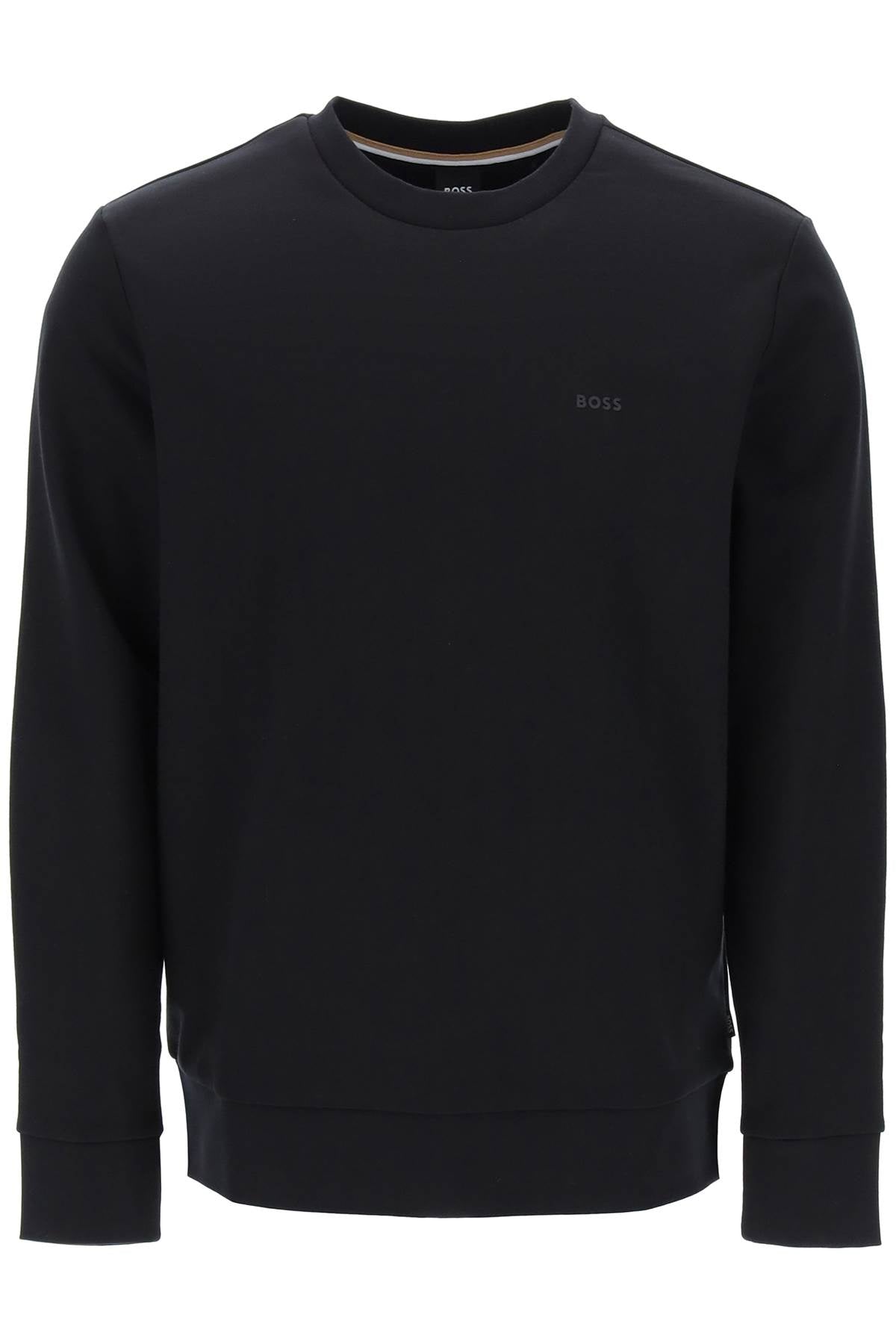 Boss french terry crewneck sweatshirt Black-sweatshirt-Hugo-S-Urbanheer