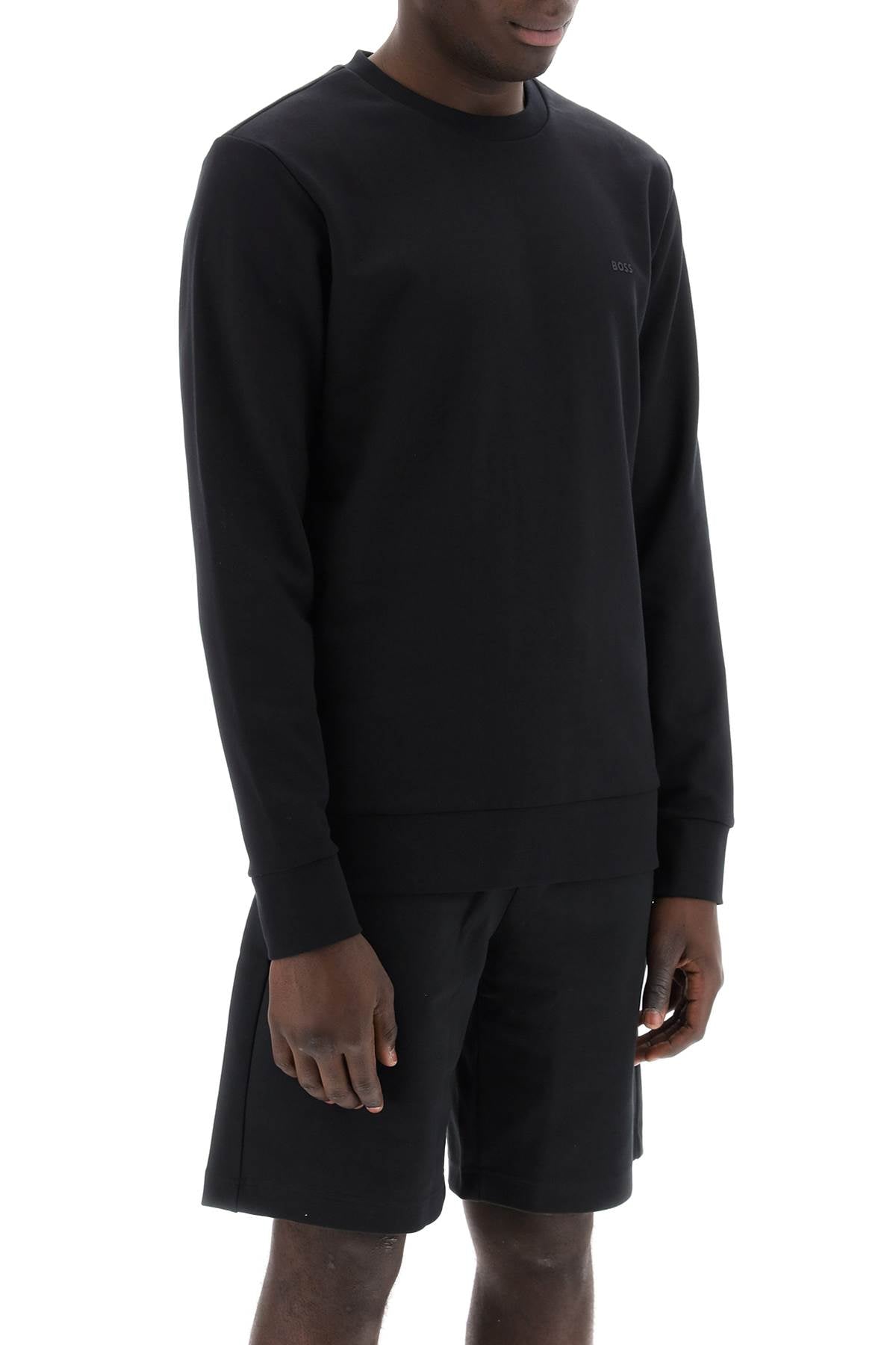 Boss french terry crewneck sweatshirt Black-sweatshirt-Hugo-S-Urbanheer
