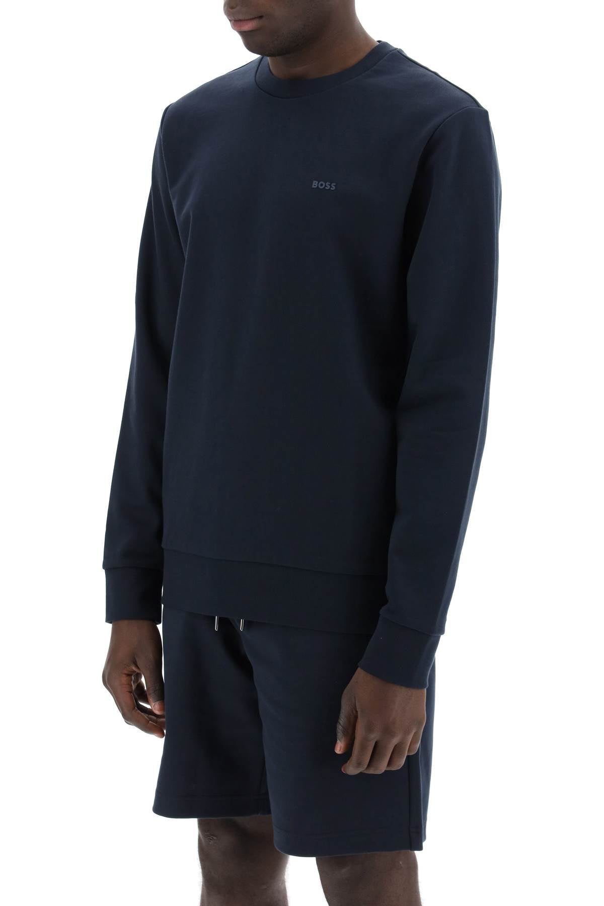 Boss french terry crewneck sweatshirt Blue-sweatshirt-Hugo-S-Urbanheer