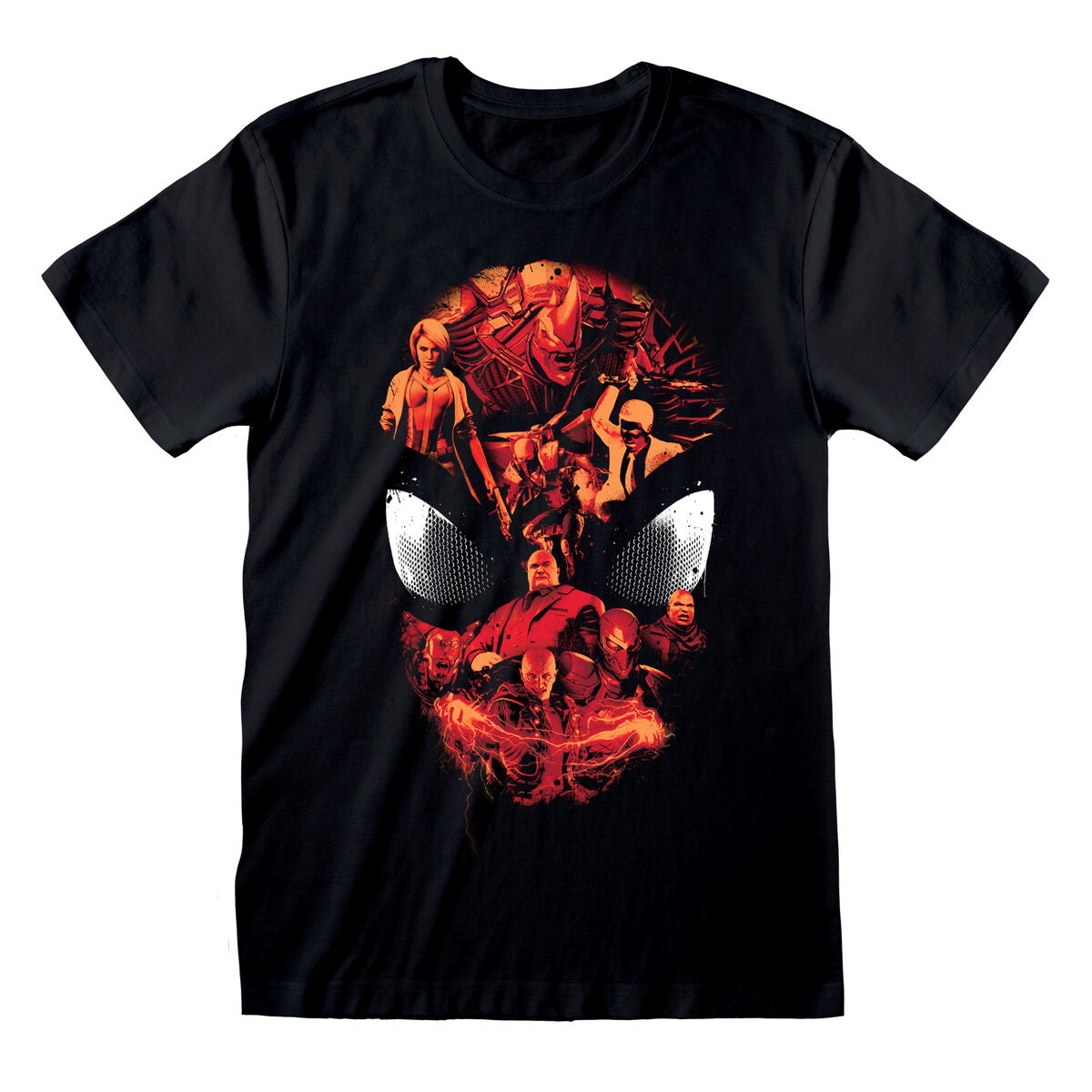 Short Sleeve T-Shirt Spider-Man Character Roster Black Unisex-Clothing, Men-Spider-Man-Urbanheer