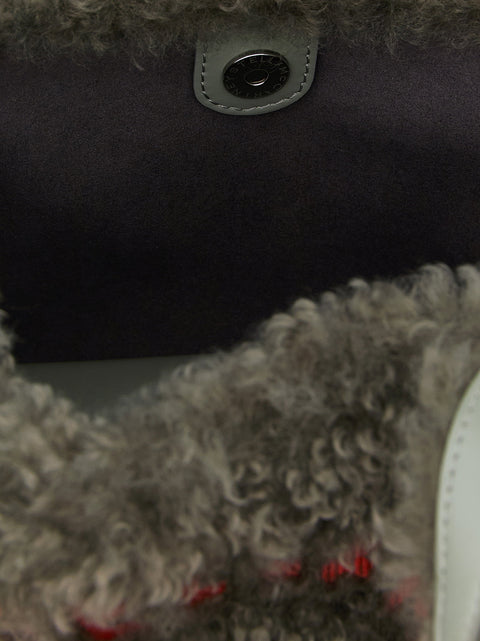 Stella Mccartney Shearling Logo Shopping Bag