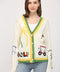 Golf Embroidered Patch Cardigan