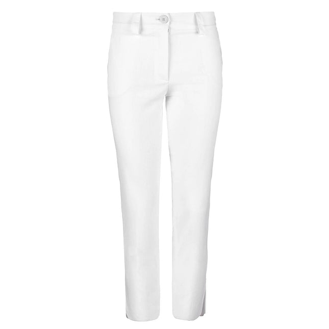 White Denim Style Cotton Pants-Pants-Conquista-Urbanheer