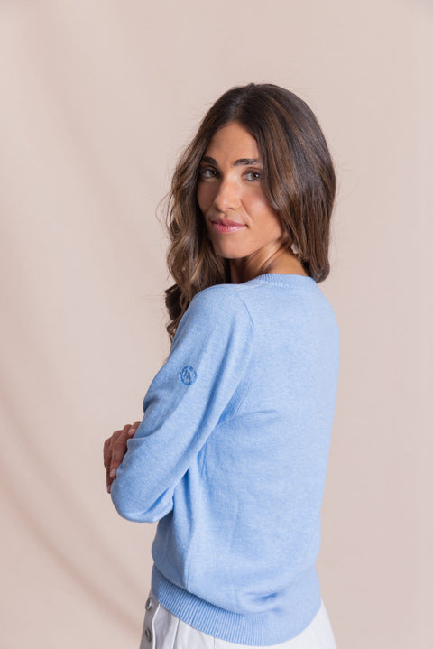 ROSE relaxed-fit jumper with a V-neck.