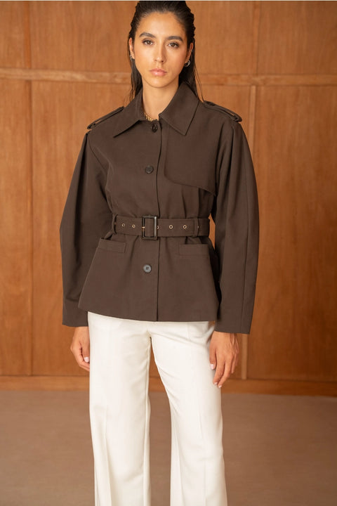 Utility Short Belted Trench Jacket