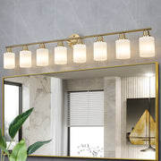 52' Modern 4-Light Vanity Wall Sconce, Golden Finish with Frosted Glass Shades for Bathroom or-UH Decor-Default-Urbanheer
