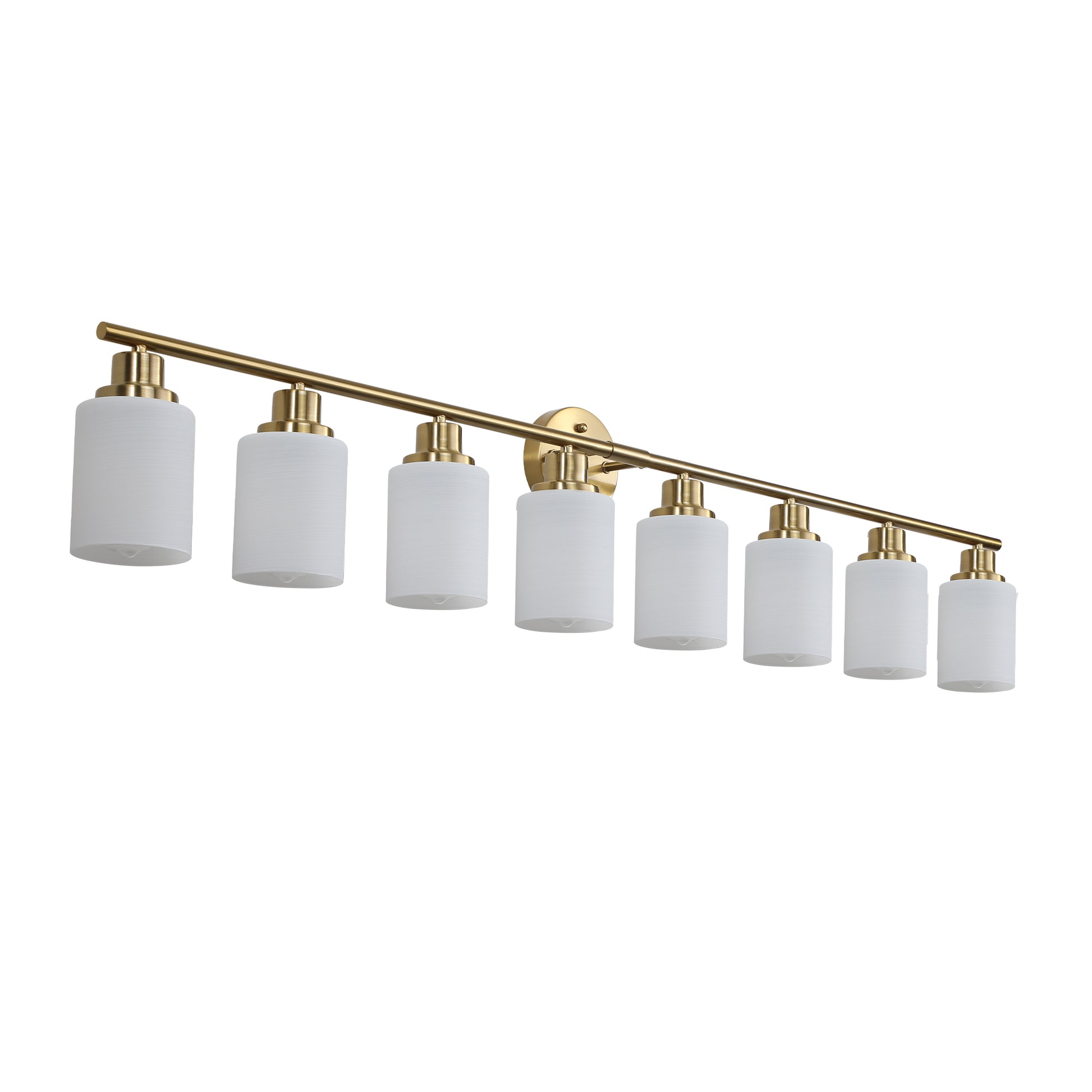 52' Modern 4-Light Vanity Wall Sconce, Golden Finish with Frosted Glass Shades for Bathroom or-UH Decor-Default-Urbanheer