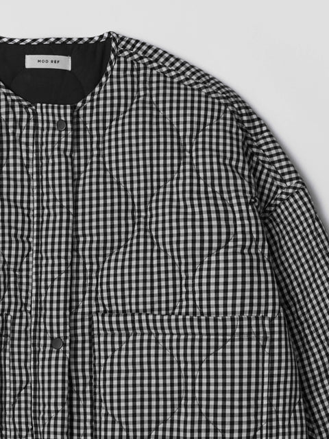 The Rochelle Jacket Quilted Gingham Jacket - Black