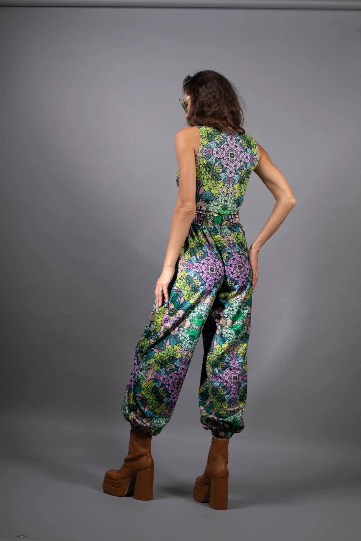 Body-Hugging Botanical Flower Prints Green Garden Tank Top-Nuvula-XS-Urbanheer