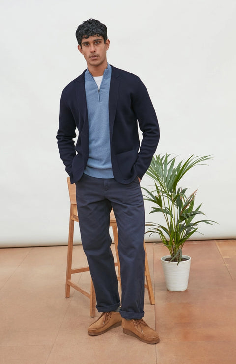 Lightweight Extra Fine Merino Wool Knitted Blazer