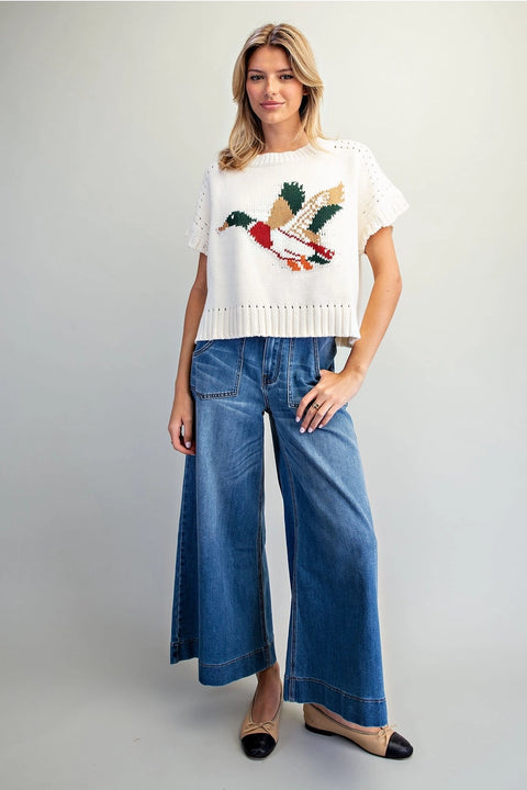 Duck Graphic Sweater Top