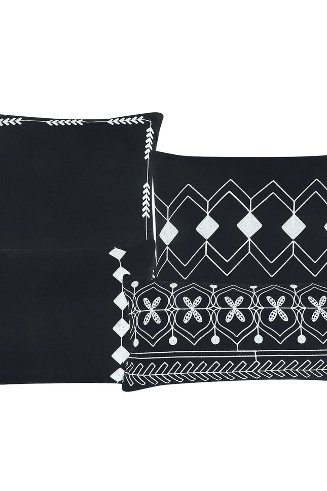 Southwestern Black Aztec Comforter Set-Linen Mart-Urbanheer